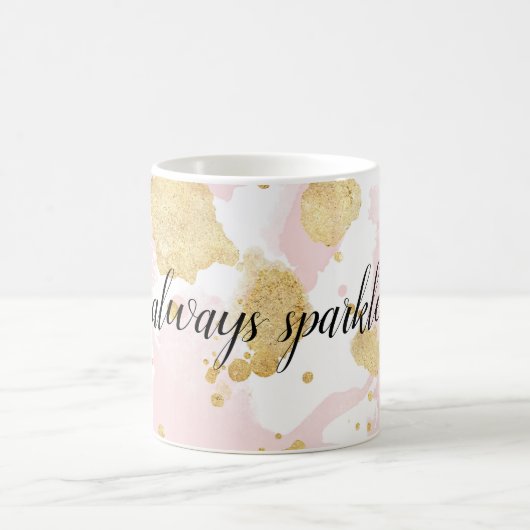 Blush Pink Gold Aquarell Glitzy Sparkone Kaffeetasse (Mittel)