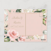 Blush Pink Gold Aquarellfarben Blumenzehen Postkarte (Rückseite)