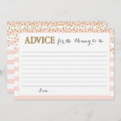 Blush Pink Gold Baby Girl Duschmädchen Mama Hinweiskarte (Vorne/Hinten)