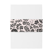 Blush Pink Gold Black Floral Wedding Einladungsbanderole (Rückseitenbeispiel)