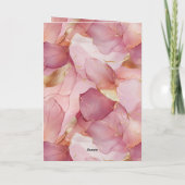 Blush Pink Gold Blätter Bloral Geburtstag Karte (Rückseite)