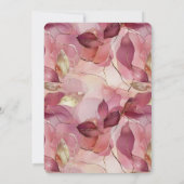 Blush Pink Gold Blätter Brautparty Einladung (Rückseite)