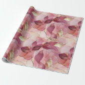 Blush Pink Gold Blätter Brautparty Geschenkpapier (Ungerollt)