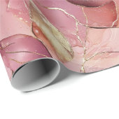 Blush Pink Gold Blätter Brautparty Geschenkpapier (Rolleneckpunkt)