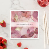 Blush Pink Gold Blätter Brautparty Serviette (Beispiel)