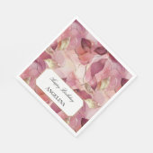 Blush Pink Gold Blätter Geburtstag Serviette (Ecke)