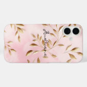 Blush Pink Gold Blätter Hochzeit Case-Mate iPhone Hülle (Rückseite (Horizontal))