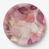 Blush Pink Gold Blätter Hochzeit Pappteller (Vorderseite)