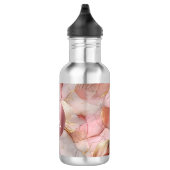 Blush Pink Gold Blätter Monogram Edelstahlflasche (Rechts)