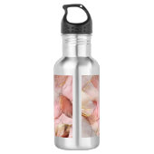 Blush Pink Gold Blätter Monogram Edelstahlflasche (Rückseite)