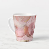 Blush Pink Gold Blätter Monogram Milchtasse (Linke Ecke)