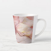 Blush Pink Gold Blätter Monogram Milchtasse (Rechts)