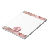 Blush Pink Gold Blätter Monogram Notizblock (Rotiert)