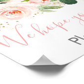 Blush Pink & Gold Bloral Baby Dusche Gefallen Unte Poster (Ecke)