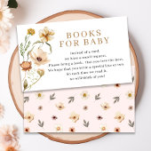 Blush Pink Gold Blumenbücher für Babydusche Begleitkarte