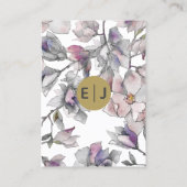 Blush Pink Gold Blumengarten Botanische Hochzeit Visitenkarte (Rückseite)