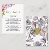 Blush Pink Gold Blumengarten Botanische Hochzeit Visitenkarte (Vorne/Hinten)