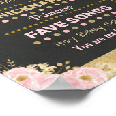 Blush Pink Gold Blumenkronen Prinzessin Meilenstei Poster (Ecke)