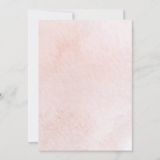 Blush Pink Gold Blumenzehen speichern das Datum Einladung (Rückseite)