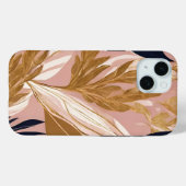 Blush Pink Gold Boho Blätter Moderne Sammlung Case-Mate iPhone Hülle (Rückseite (Horizontal))