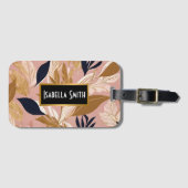 Blush Pink Gold Boho Blätter Moderne Sammlung Gepäckanhänger (Vorderseite (Horizontal))
