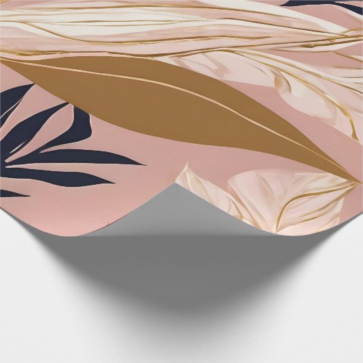 Blush Pink Gold Boho Blätter Moderne Sammlung Geschenkpapier (Ecke)