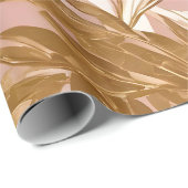 Blush Pink Gold Boho Blätter Moderne Sammlung Geschenkpapier (Rolleneckpunkt)
