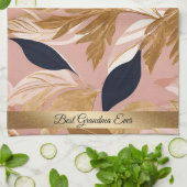 Blush Pink Gold Boho Blätter Moderne Sammlung Geschirrtuch (Gefaltet)