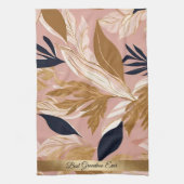 Blush Pink Gold Boho Blätter Moderne Sammlung Geschirrtuch (Vertikal)