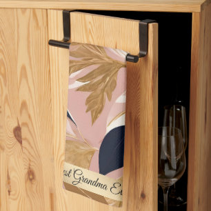 Blush Pink Gold Boho Blätter Moderne Sammlung Geschirrtuch