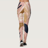 Blush Pink Gold Boho Blätter Moderne Sammlung Leggings (Rückseite)