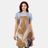 Blush Pink Gold Boho Blätter Moderne Sammlung Schürze (Getragen)