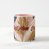 Blush Pink Gold Boho Blätter Moderne Sammlung Tasse (Zentrum)