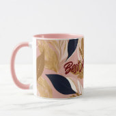 Blush Pink Gold Boho Blätter Moderne Sammlung Tasse (Links)