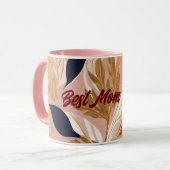 Blush Pink Gold Boho Blätter Moderne Sammlung Tasse (Vorderseite Links)