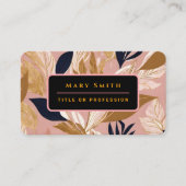 Blush Pink Gold Boho Blätter Moderne Sammlung Visitenkarte (Vorderseite)