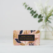 Blush Pink Gold Boho Blätter Moderne Sammlung Visitenkarte (Stehend Vorderseite)