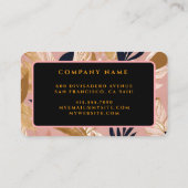Blush Pink Gold Boho Blätter Moderne Sammlung Visitenkarte (Rückseite)