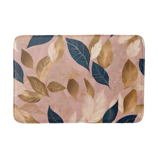 Blush Pink Gold Boho Blätter Populäre Sammlung Badematte (Vorderseite)