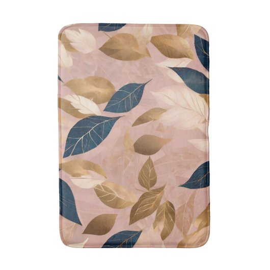 Blush Pink Gold Boho Blätter Populäre Sammlung Badematte (Vorderseite Vertikal)