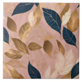 Blush Pink Gold Boho Blätter Populäre Sammlung Fliese (Vorderseite)