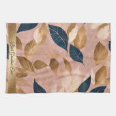 Blush Pink Gold Boho Blätter Populäre Sammlung Geschirrtuch (Horizontal)