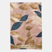Blush Pink Gold Boho Blätter Populäre Sammlung Geschirrtuch (Vertikal)