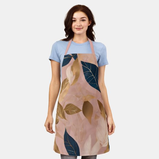 Blush Pink Gold Boho Blätter Populäre Sammlung Schürze (Getragen)