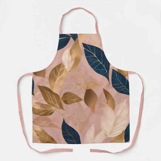 Blush Pink Gold Boho Blätter Populäre Sammlung Schürze (Vorderseite)