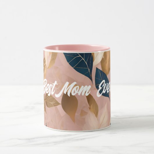 Blush Pink Gold Boho Blätter Populäre Sammlung Tasse (Zentrum)