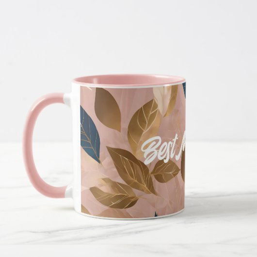 Blush Pink Gold Boho Blätter Populäre Sammlung Tasse (Links)