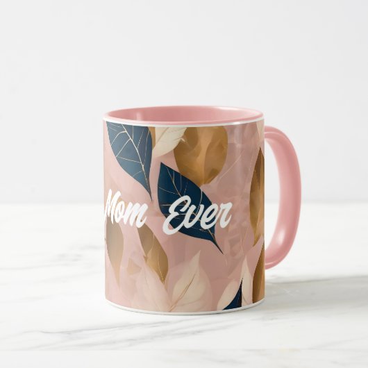 Blush Pink Gold Boho Blätter Populäre Sammlung Tasse (VorderseiteRechts)