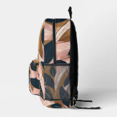Blush Pink Gold Boho Blätter Trendy Collection Bedruckter Rucksack (Rechts)