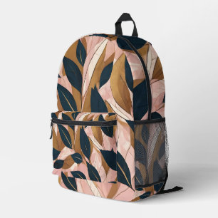 Blush Pink Gold Boho Blätter Trendy Collection Bedruckter Rucksack